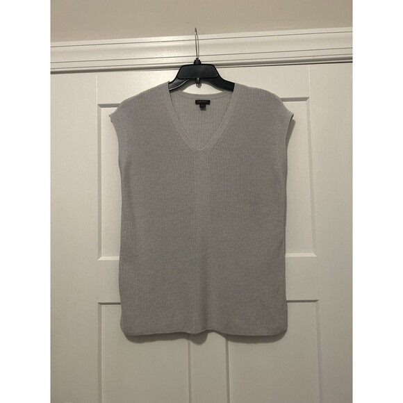J. Jill Wearever Collection Small Petite Sweater Gray Tunic Sleeveless Pullover - Picture 1 of 6